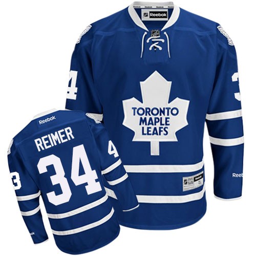 Reebok Toronto Maple Leafs NO.34 James Reimer Men's Jersey (Royal Blue Authentic Home)