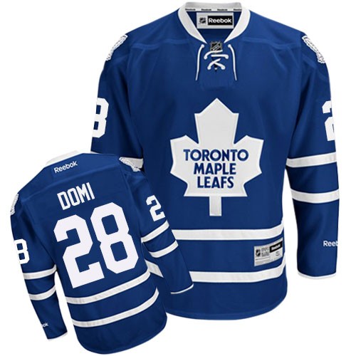 Reebok Toronto Maple Leafs NO.28 Tie Domi Men's Jersey (Royal Blue Authentic Home)