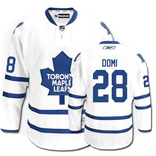 Reebok Toronto Maple Leafs NO.28 Tie Domi Men's Jersey (White Authentic Away)
