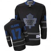 Reebok Toronto Maple Leafs NO.17 Wendel Clark Men's Jersey (Black Ice Premier)